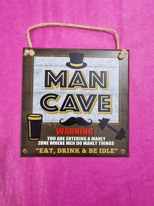 "Man Cave" hanging plaque